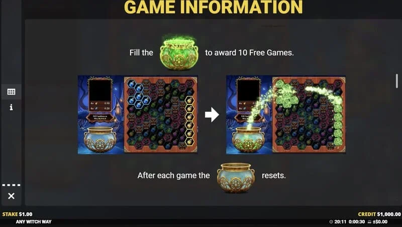 Any Witch Way - наполнет котел и стартување на Free Games
